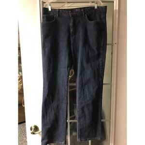 Chaps Denim Madden Straight Jeans Womens‎ Size 16 Dark Wash Cotton Blend